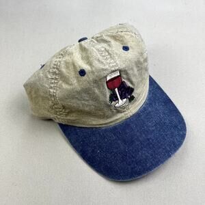 Vintage Winery Hat Cap Strapback Tan Adjustable Logo Vineyards Grape Nature y2k